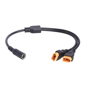 5.5 x 2.1 mm Female Input to Two Male Power Splitter Cable, 18 AWG Copper Wire, 35 cm Length for Portable Electronics Desktop Wiring
