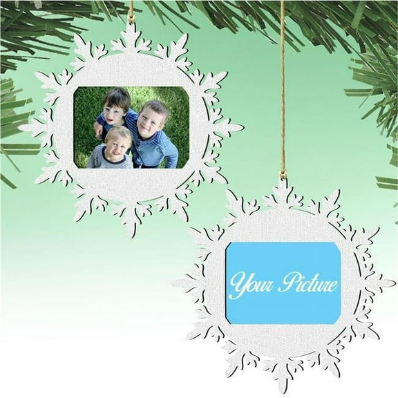 5.5 x 25 in. Snowflake Christmas Picture Frame Ornaments - Set of 2