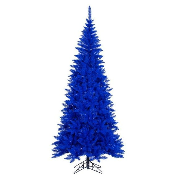 Vickerman K234355 5.5 ft. x 30 in. Slim Blue Artificial Unlit Fir Christmas Tree with 722 PVC Tips