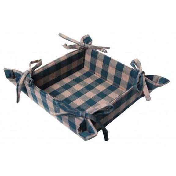 5.5 x 5.5 in. Bread Basket, Green Check