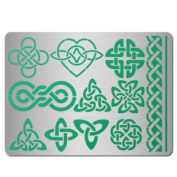 5.5 x 7.5 Celtic Knot Stencil Wood Carving Stainless Steel Stencils Reusable Symbols Triquetra Stencils Metal Journal Templates