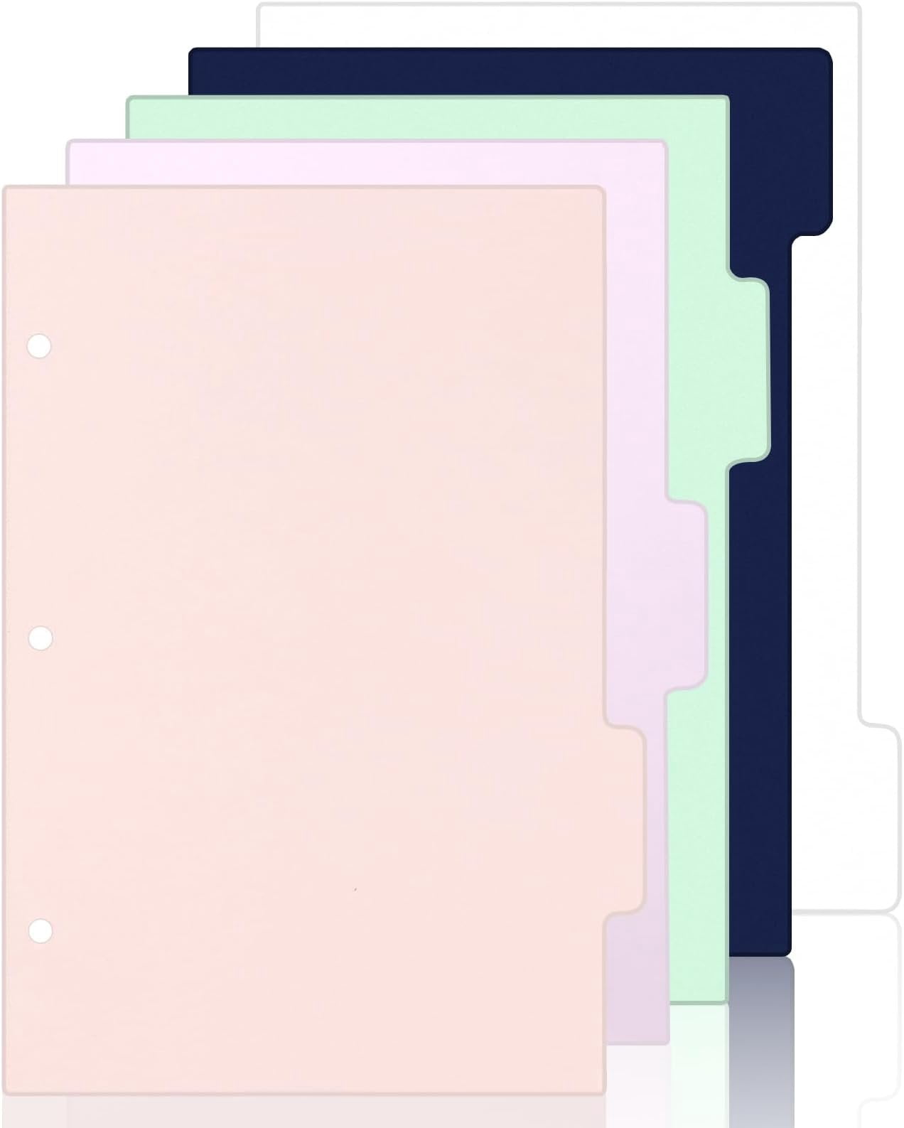 (5.5 x 8.5 inch) 5 Tab 3 Hole Punch Dividers with Tabs Disc Bound ...