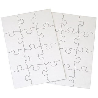 24 Sheets Blank Puzzles to Draw On Bulk, 5.5 x 4 Inch Jigsaw