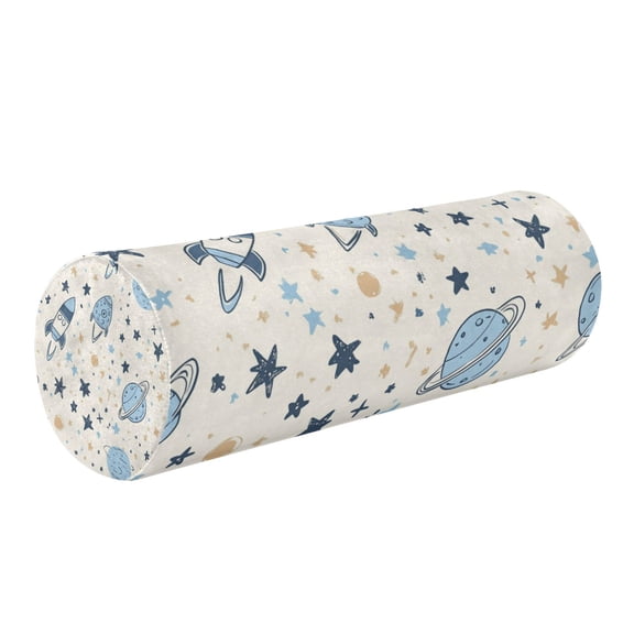 5.5"x17" Cylinder Pillow for Comfort Core Neck & Cervical Pillows Perfect for Neck, Back, Leg Support Doodle Space-themed Elements