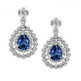 thumbnail image 1 of 5.50 CT Sri Lanka Sapphire & Diamond Pear Cut Dangle Earrings, 1 of 1