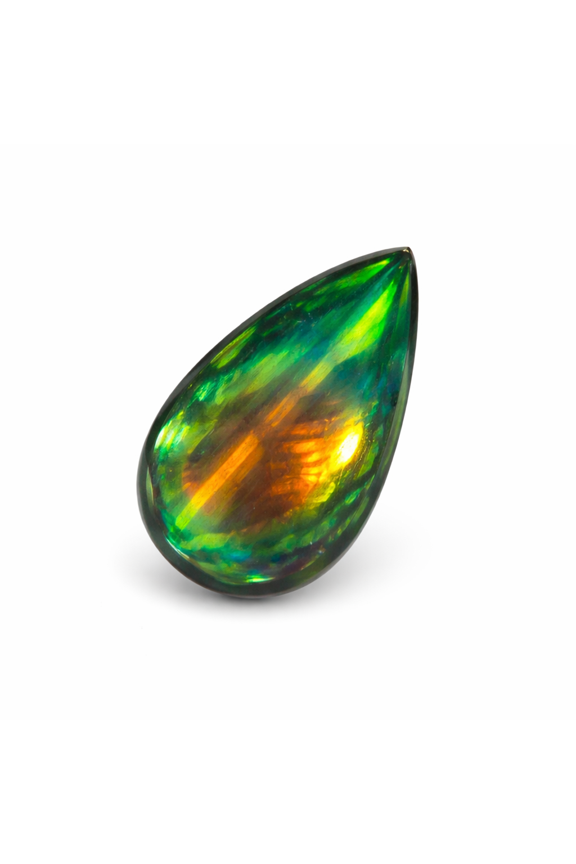 5.50 Ct Multi Color Pear Cut Natural Doublet Opal Ring Loose Gemstone CERTIFIED