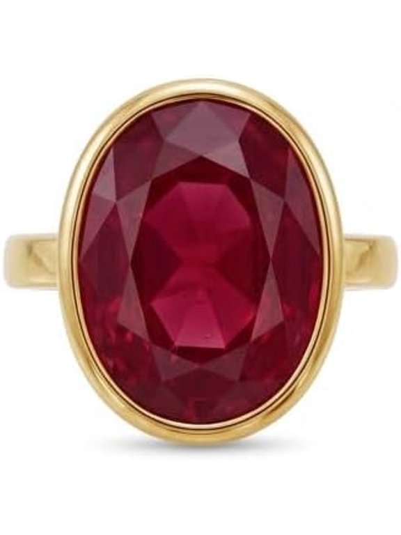 5.50 Ct Natural Ruby (Manik) Gemstone Adjustable Ring for Men And Women Panchdhatu Gold Plated Birthstone Jewelry