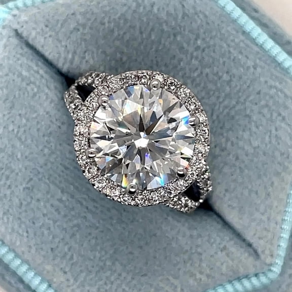 5.50 Ct Round Cut Halo IGI Certified Lab Grown Diamond Shiny Wedding Ring for Ladies Solid 10k White Gold Size 7 by Diamond-Capitals
