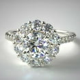 thumbnail image 1 of 5.50 Cts Large Size Rounds Moissanite Diamond Solitaire Halo Engagement Ring,18K White Gold Plated Ring / Ring for Her, 1 of 6