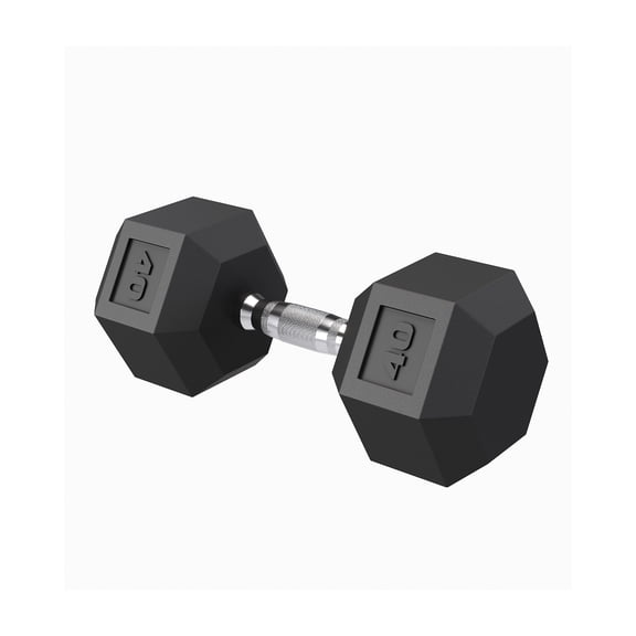 5-50 LB Hex Dumbbell Set of 2, Hand Weights Dumbbells Pair with Cast Iron Core, Rubber Encased Coating and Textured Carbon Steel Handle for Home Gym Strength Training