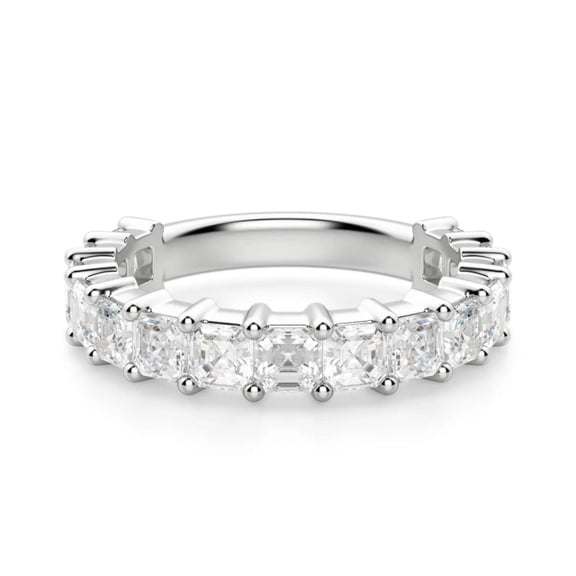 5.50 TCW Asscher Cut Eternity Wedding Ring 925 Silver