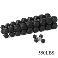thumbnail image 1 of 5–50 lbs Dumbbells Weight Set (10 Pairs), 550 lbs Hex Dumbbell Sets, Gyms Weights Dumbbells Sets, Weight Set for Home Gym, Strength Training, 1 of 7