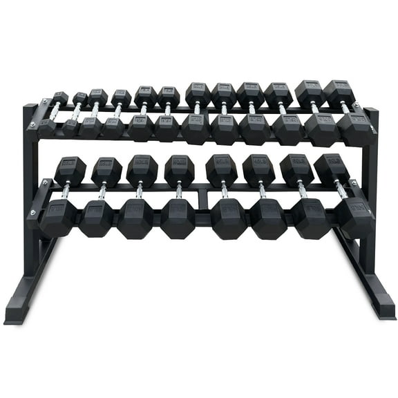 5–50 lbs Dumbbells Weight Set (10 Pairs) with Weight Storage Rack, 550 lbs Hex Dumbbell Sets, Gyms Weights Dumbbells Sets with Rack, Weight Set for Home Gym, Strength Training