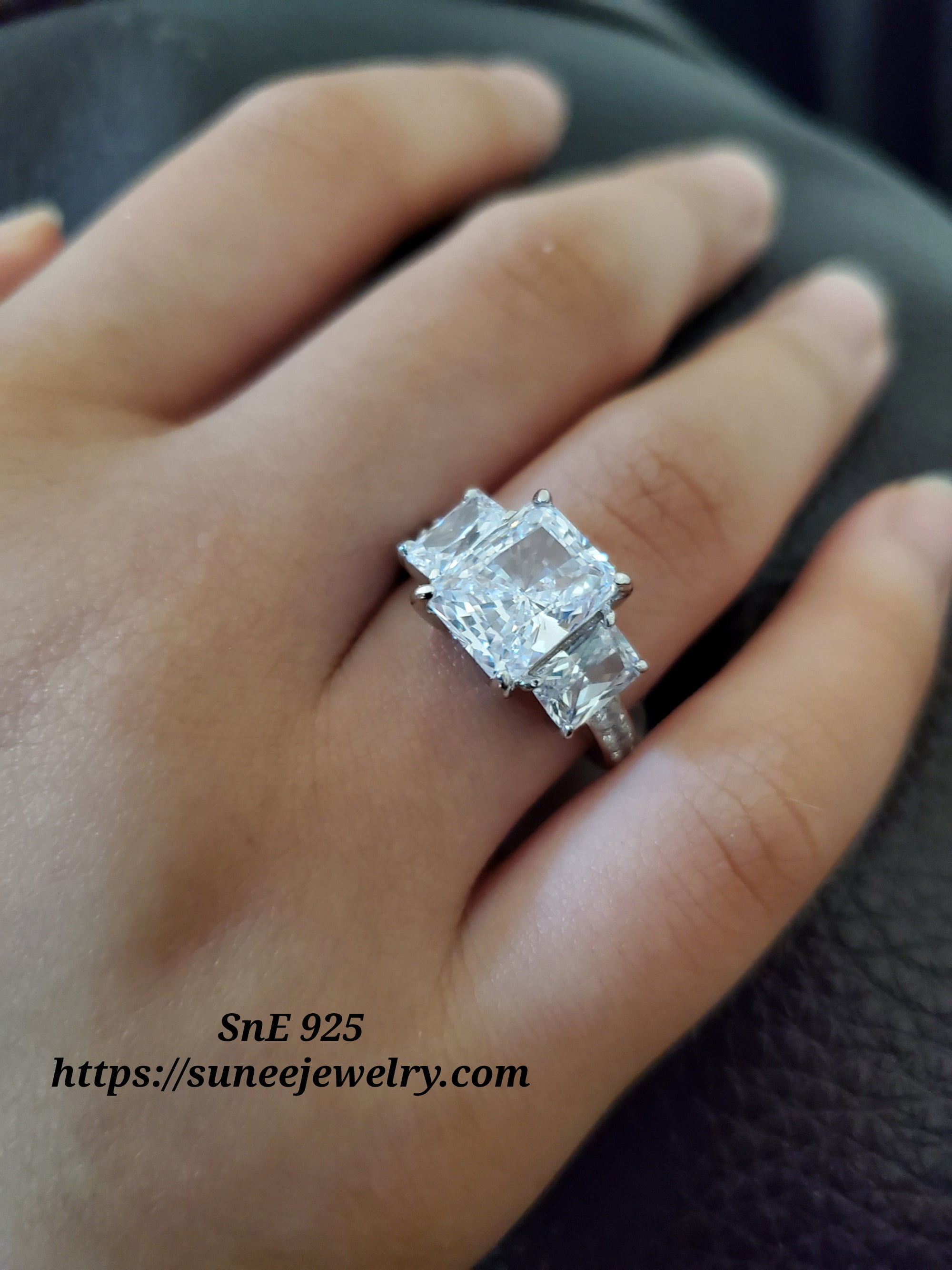 5.51 Total Carat Weight Radiant Cut Wedding Engagement Ring