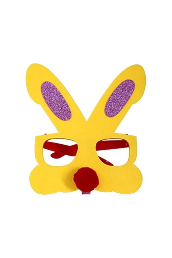 5.52 Inch Mardi Gras Mask Easter Bunny CostumeEaster Party Glasses Frame Easter Bunny Ears Chick Eggs Glasses Easter Party Decoration Supplies Easter Photo Booth Basket Stuffers