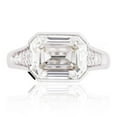 thumbnail image 1 of 5.53 Carat Emerald Cut Lab Grown Diamond Half Bezel White Gold Ring, 1 of 11