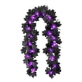 thumbnail image 1 of 5.56 Ft Artificial Black Maple Leaf Garland with Light,Halloween Decoration Autumn Leaf Lighted Garland for Home Stair Railing Fireplace, 1 of 7