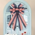 thumbnail image 1 of TOPRenddon Independence Day Bow Wreath Decor - All-Weather Patriotic Door Hanger with Metal Frame for Outdoor/Indoor Holiday Decorating (16.5" UV-Resistant Polyester), 1 of 5