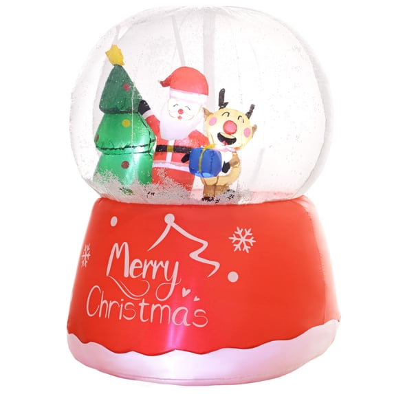 5.5FT Christmas Inflatable Crystal Ball, Xmas Blow Up Decoration with LED Lights for Indoor, Outdoor, Yard, Party