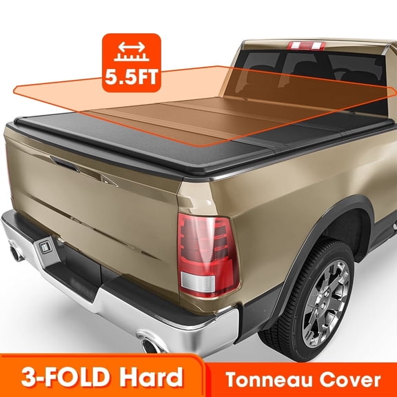 5.5ft Hard Fold FRP Truck Tonneau Cover for 2004-2014 Ford F150 F-150 Black Bed