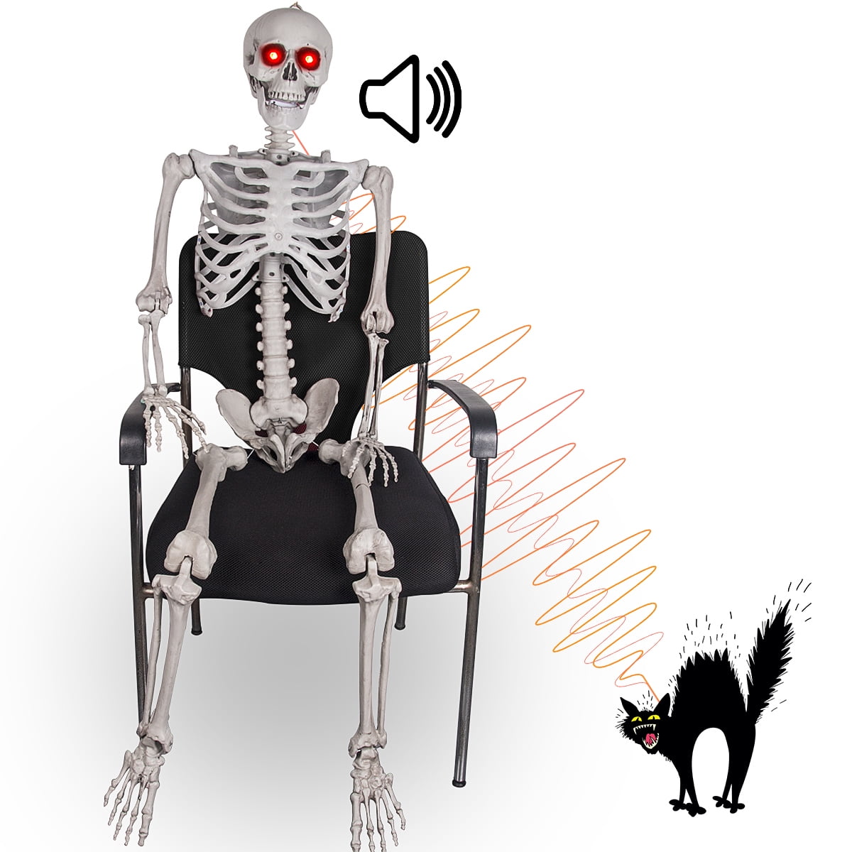 5.5FT Life Size Halloween Posable Skeleton Decoration Realistic Human