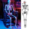 5.5FT LifeSize Halloween Skeleton Bones LED Light Eye Halloween