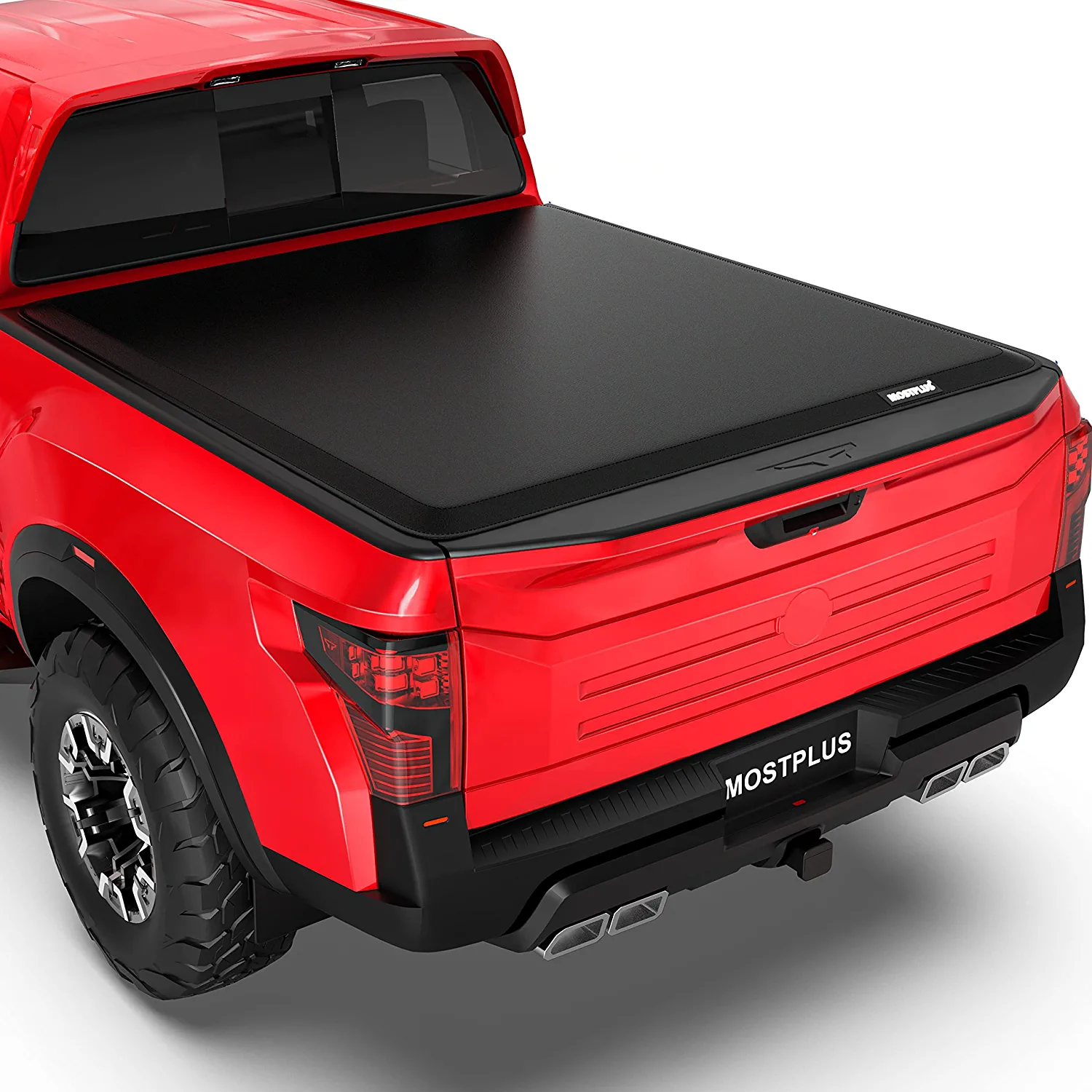 Autodayplus Soft 4-Fold Truck Bed Tonneau Cover For Ford F-150 2004-2021 – 5.5ft Bed, Black Textured Vinyl, No-Drill Install
