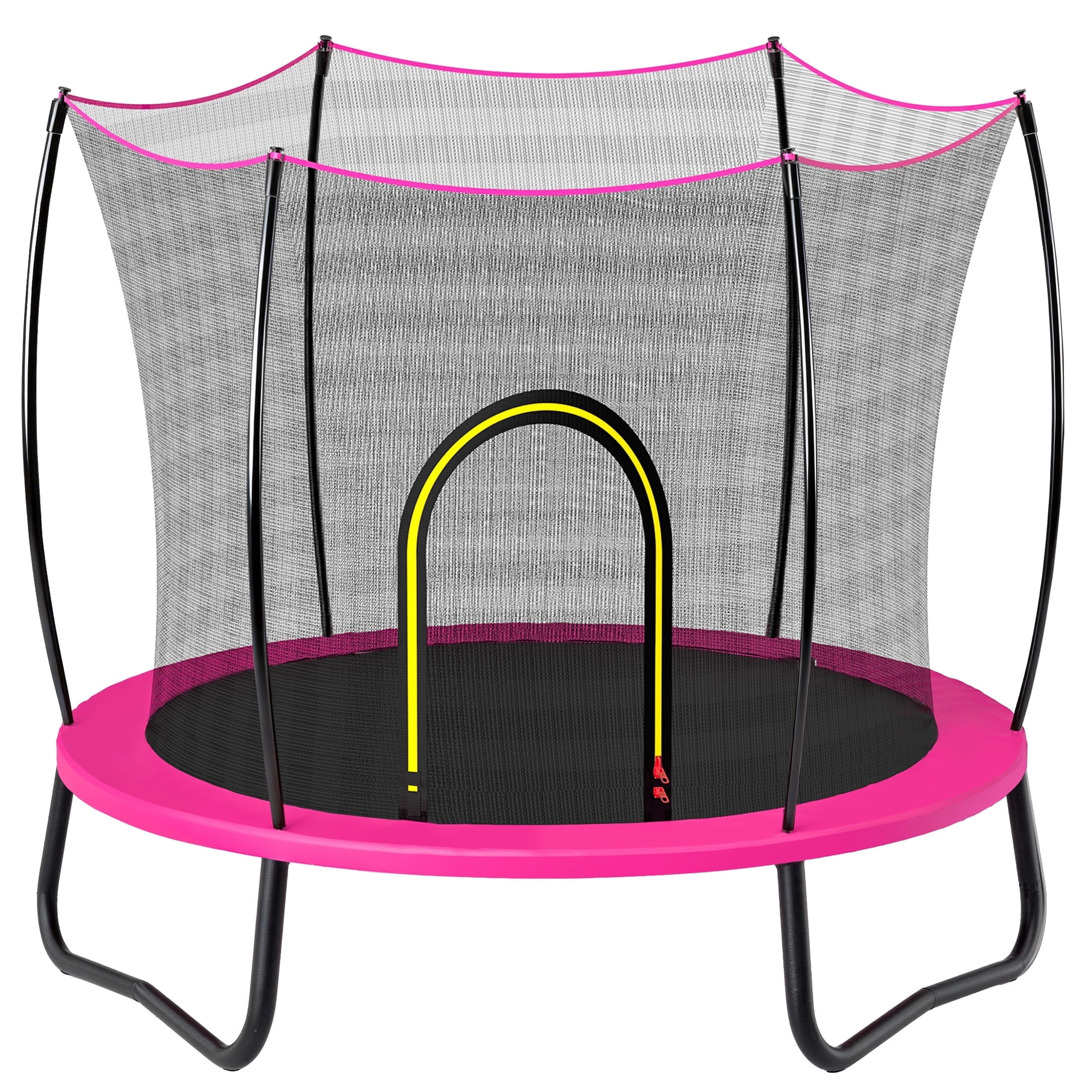 4.5FT Trampoline with Safety Enclosure for Kids, SEGMART Toddler Trampoline with Basketball Hoop, Kids Trampoline with Jumping Mat, Mini Trampoline, Indoor Trampoline, Gifts for Boys Girls, 110LBS