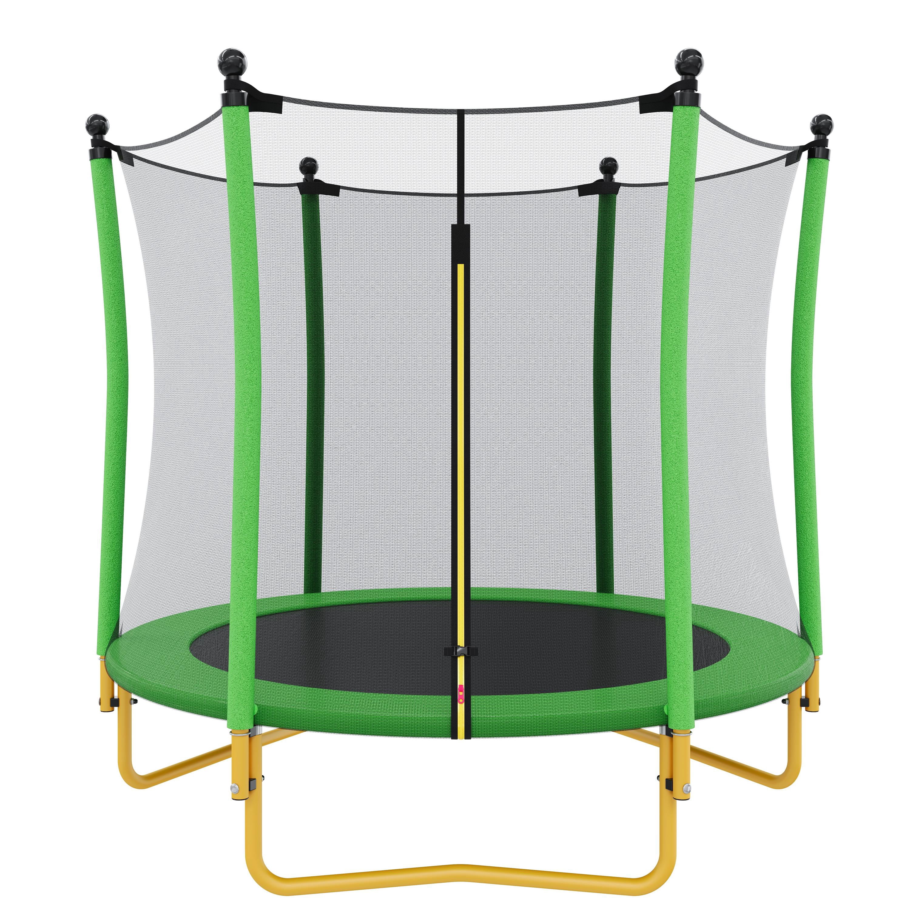5.5FT Trampoline with Safety Enclosure for Kids, SEGMART Toddler Trampoline with Spring Padding, Kids Trampoline with Jumping Mat, Mini Trampoline, Indoor Trampoline, Gifts for Boys Girls, 220LBS