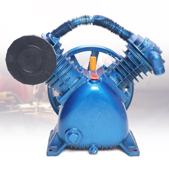 5.5HP 175PSI Air Compressor Pump Head, V-Type 2-Stage Replacement Compressor Motor Pump  800 RPM, 4kW, Cast Iron Cylinder, Low Noise, Industrial Grade, Oil-Lubricated
