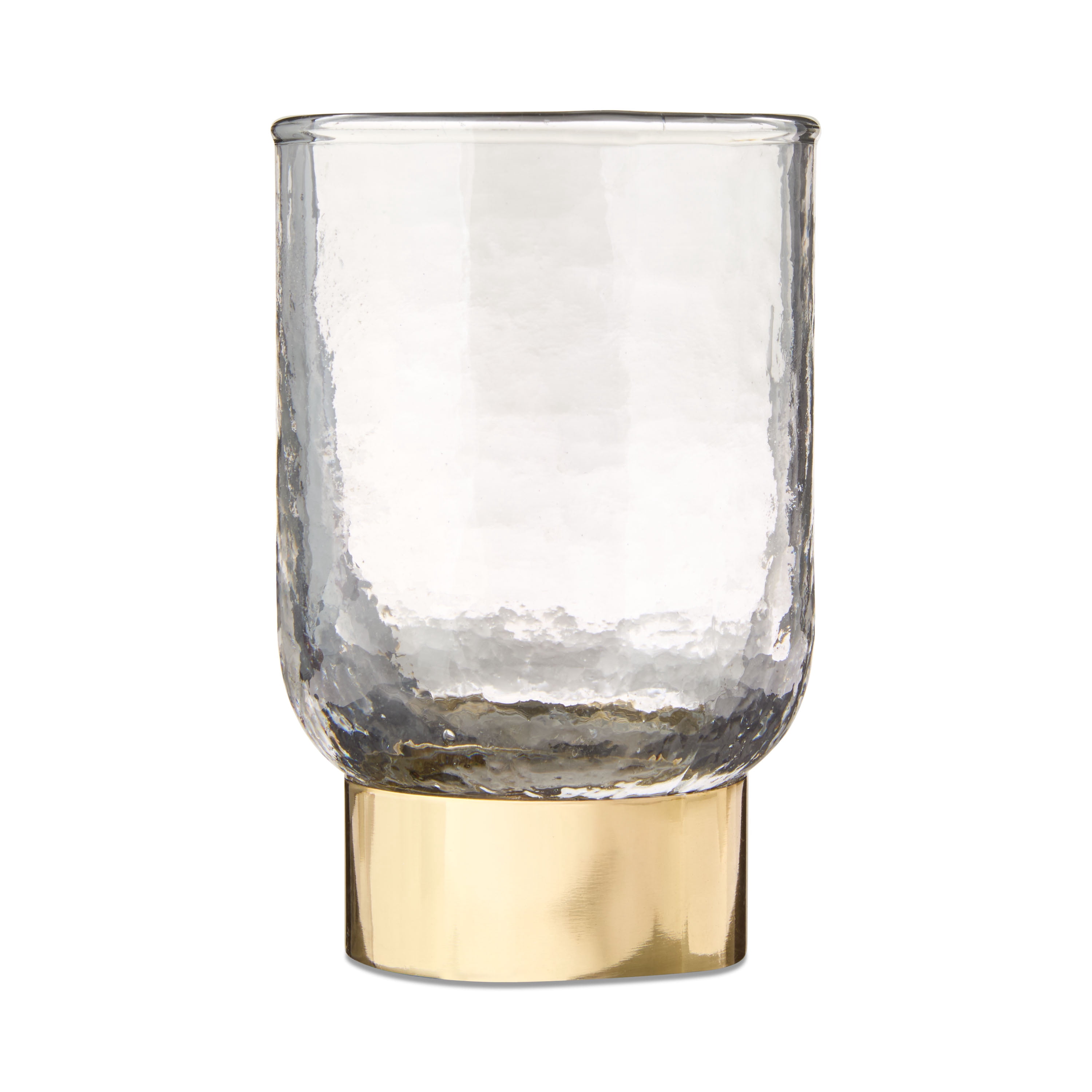 Hammered Glass with Gold Base Christmas Decoration, 5.5", by My Texas House