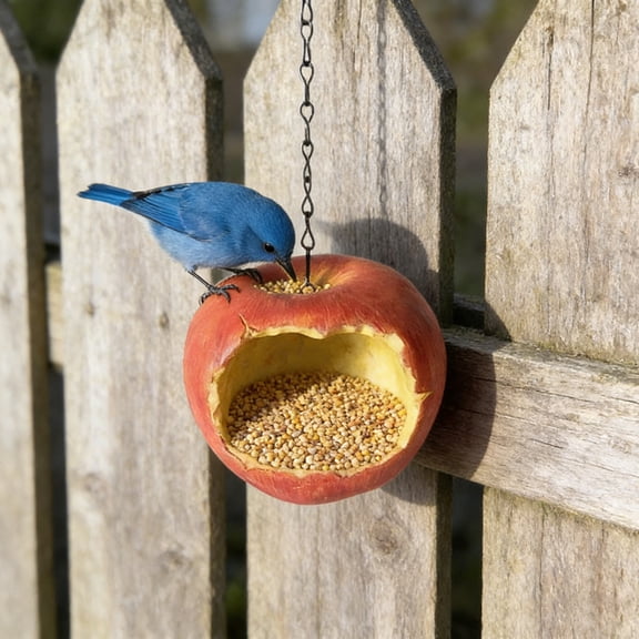 5.5Inch Apples Hanging Bird Feeder, for Outdoor Garden Yard Lawn Feeding & Decorations, Perfect Gifts for Bird Lover