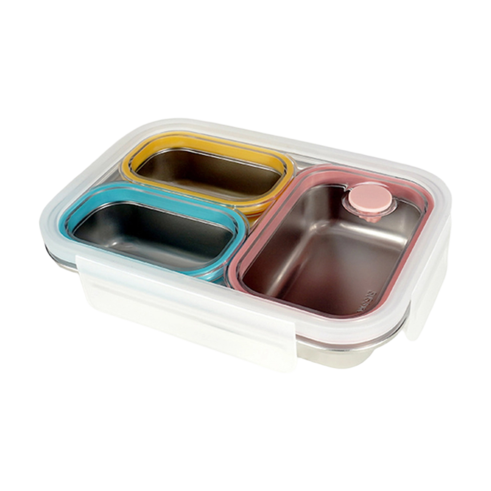 5.5L Stainless Steel Bento Box With Divided Compartments And Locking ...