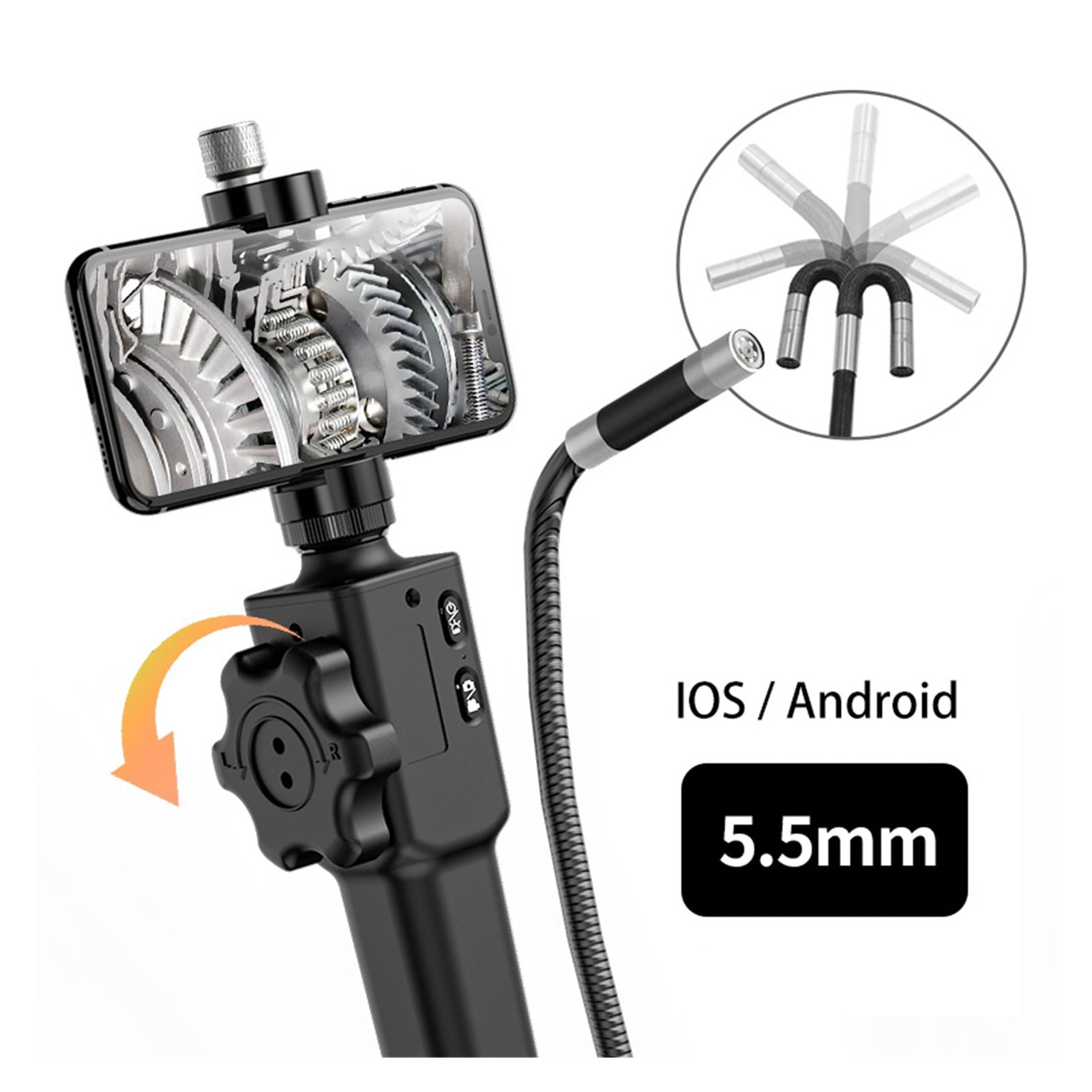 5.5MM/8.5MM Articulating Endoscope Visual Automotive Inspection Camera With 2-Ways &180 Degree Articulates Probe ,Various Applicable