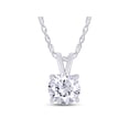 thumbnail image 1 of 5.5MM Round Cut Lab Created Moissanite Diamond Solitaire Pendant Necklace in 14K White Gold Over Sterling Silver 18" Chain(G-H Color,VVS1 Clarity,0.60 Cttw), 1 of 6