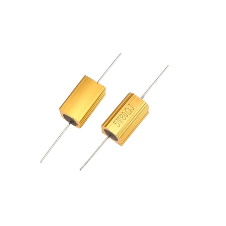5% 5W 80 Ohm Wirewound Aluminum Housed Resistor Gold Tone 2Pcs
