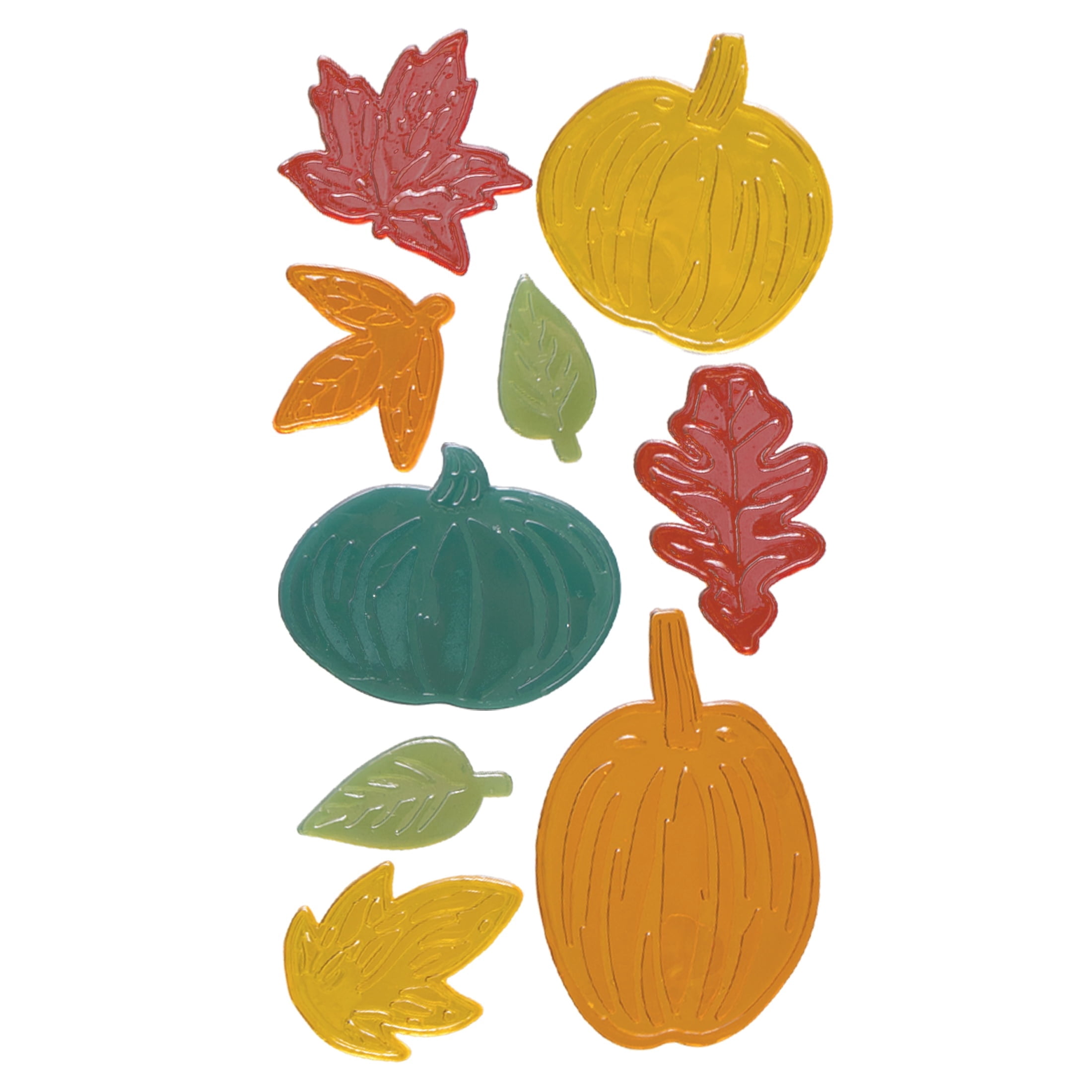 Pumpkins and Leaves Gel Clings, Multicolor, 5.5" x 12.1", Fall by Way To Celebrate