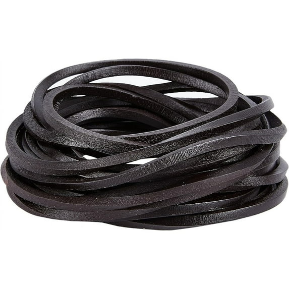 5.5Yards Coconut Brown Flat Leather Strap 0.22inch Wide Genuine Leather Cord 0.16inch Thick Cowhide Leather String Glossy Braiding Beading Threads for DIY Crafts Necklace Bracelet Jewellery