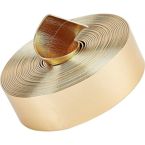 5.5Yds 1inch Metallic Flat Leather Strap Shiny Pu Leather Strips Glossy Leather Lace Stripper Beading String Ribbon Craft Double Sided Leather Supplies Faux Cord for Crafting Belting
