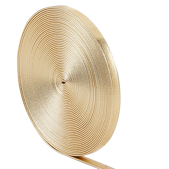 5.5Yds Flat Metallic Leather Straps 0.2" Glossy Gold Leather Cord Shiny Pu Leather Lace Strip Beading String Ribbon Crafts Double