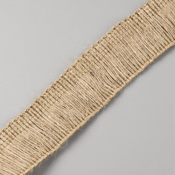 5.5Yds x 1.3 Inch Burlap Fringe Trim Tassel Jute Lace Sewing Chainette Fringe Fibre Trimmings Flat Jute Cord Handmade Hemp Rope Brush Fringe Basic