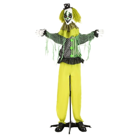 5.5ft Animated Green Clown Prop