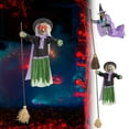 thumbnail image 1 of 5.5ft Halloween Witch Decoration, Flying Witch Halloween Decor, Halloween Animatronics Witch with Light Up Eyes and Sound Decoration for Halloween Indoor Outdoor Yard, 1 of 9