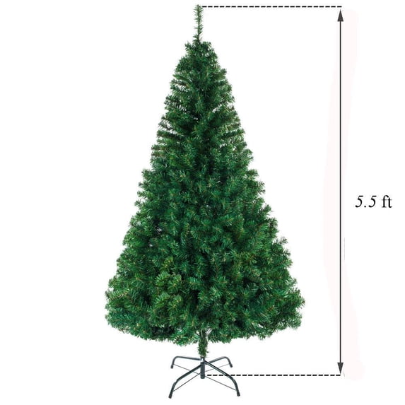 5.5ft Premium Hinged Artificial Holiday Christmas Pine Tree with 850 Branch Tips, Christmas Tree with Metal Hinges & Foldable Base for Home, Office, Party Decoration