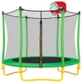 thumbnail image 1 of 5.5FT Toddler Trampoline with Basketball Hoop, SHINPT Mini Trampoline for Kids, 65" Outdoor/Indoor Trampoline with Enclosure Net, Recreational Trampoline for Patio, Backyard, Garden, Lawn, Yard, 1 of 8
