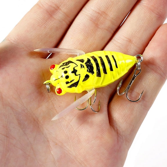 5.5g Cicada Lure, Realistic Insect Topwater Bait, Floating Popper for Bass, Snakehead & Culter