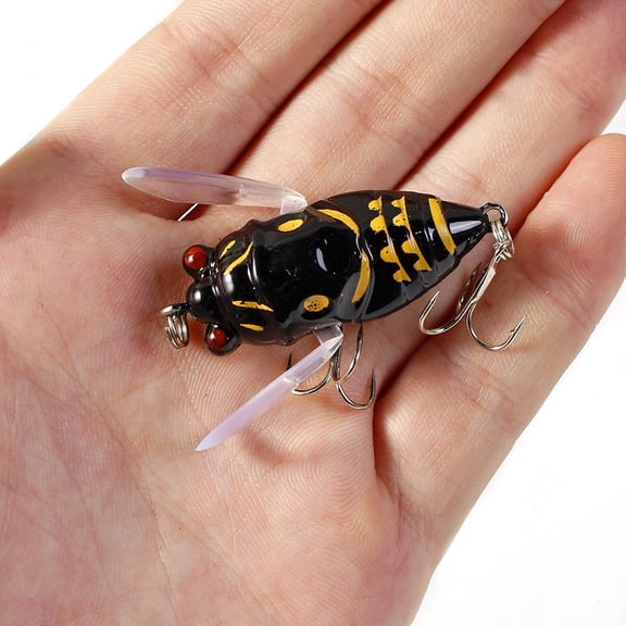 5.5g Cicada Lure, Realistic Insect Topwater Bait, Floating Popper for Bass, Snakehead & Culter