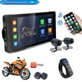 thumbnail image 1 of 5.5in Motorcycle GPS Navigation with CarPlay & Android Auto: 1080P HD Front/Rear Dash Cam, Tire Pressure Monitoring, IP66 Waterproof Touchscreen, WiFi, Loop Recording & Bluetooth Audio, 1 of 14