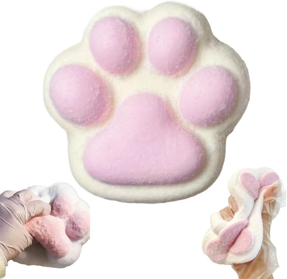 Taba Squishy Kit – 2 Anti-Stress-Spielzeuge In Katzenpfoten-Form, Weich & Knetbar Zur Entspannung