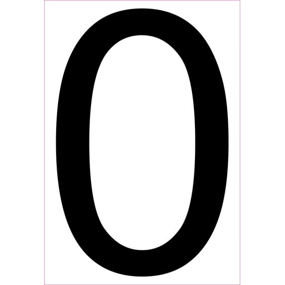 5.5in x 8in Address Number 0 Sticker